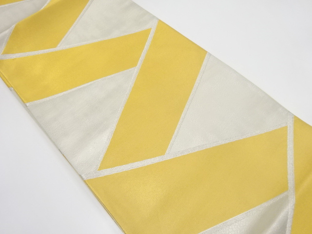 アンティーク　幾何学模様織り出し袋帯（着用可）